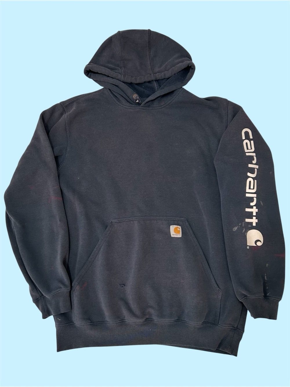 Carhartt Hoodie Distressed K288 472 Navy Workwear Medium Regular
